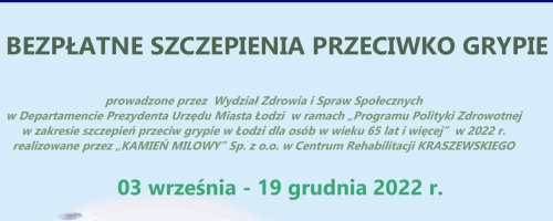 BEZPŁATNE SCZEPIENIE PRZECIWKO GRYPIE